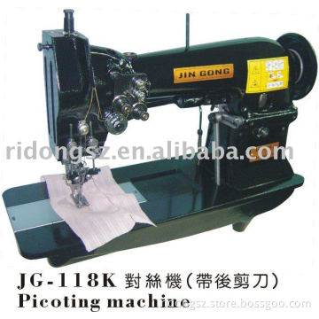 double needle picoting machine with cutter